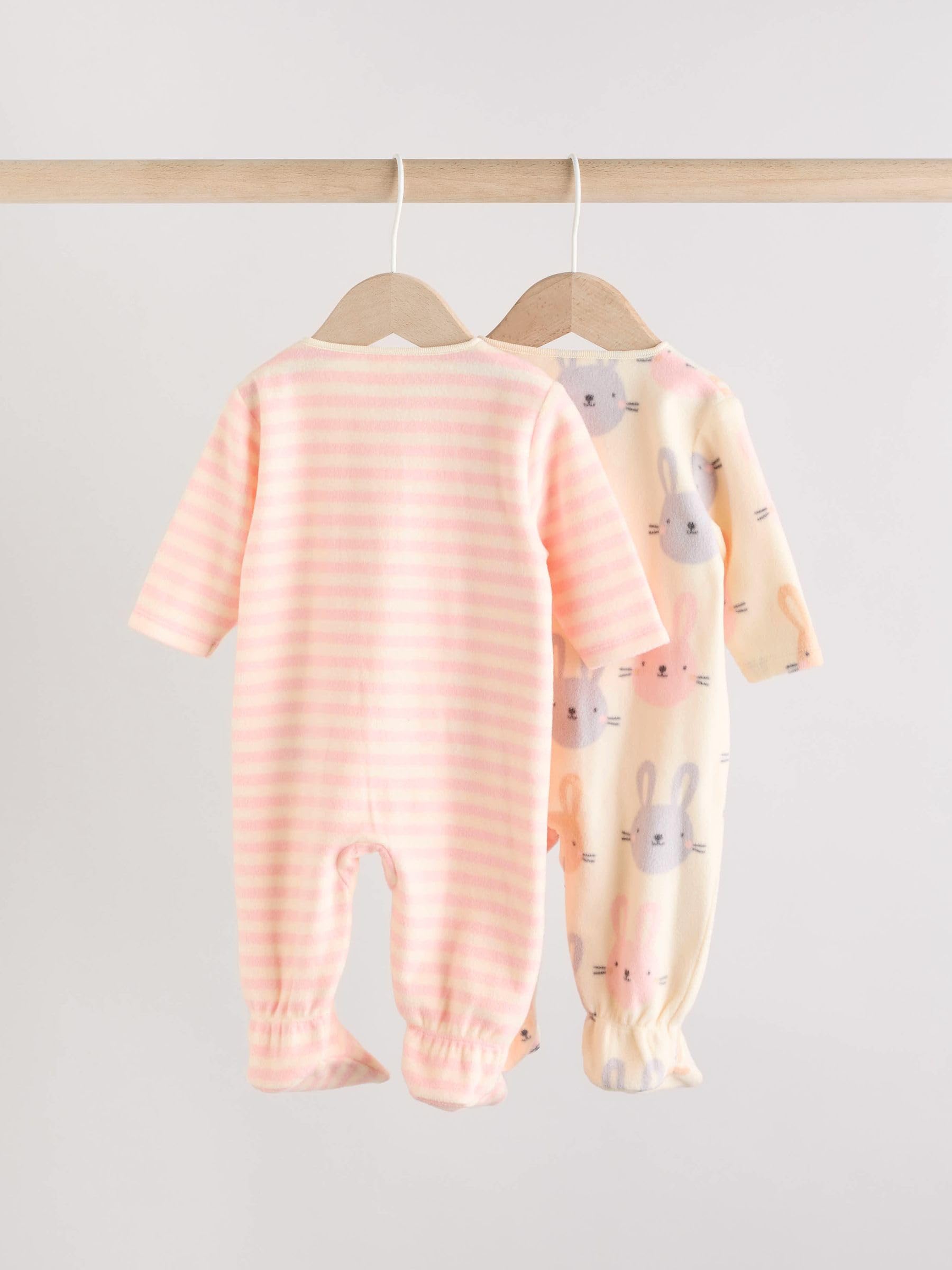 NEXT Bébé Fille Grenouillère à Zip Double Curseur en Micro Polaire bébé, Lot de 2