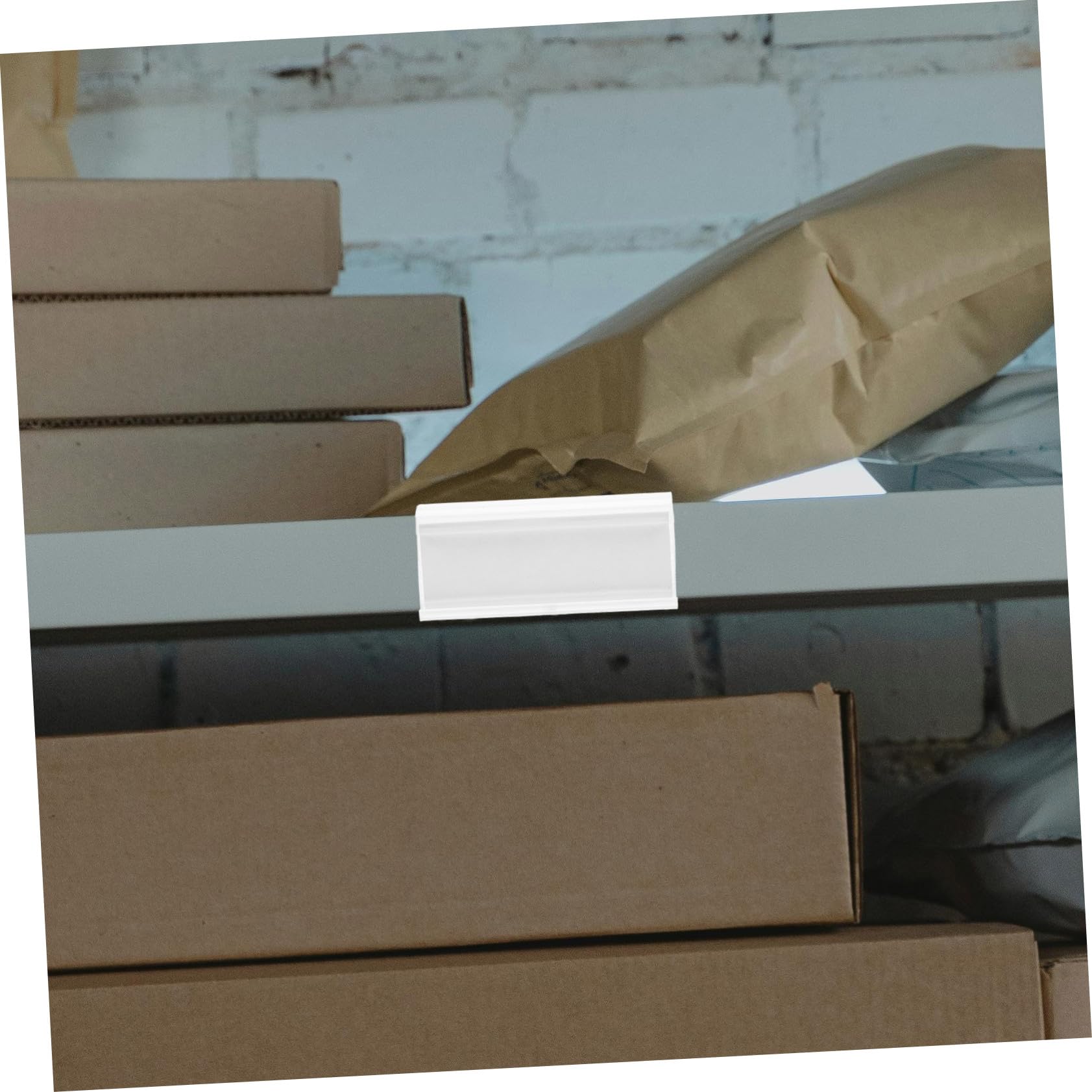 Mobestech 100pièces Porte-étiquettes Plastique Transparent Réutilisables pour Étagères avec Fermeture à Double Pression pour Commerces de Détail