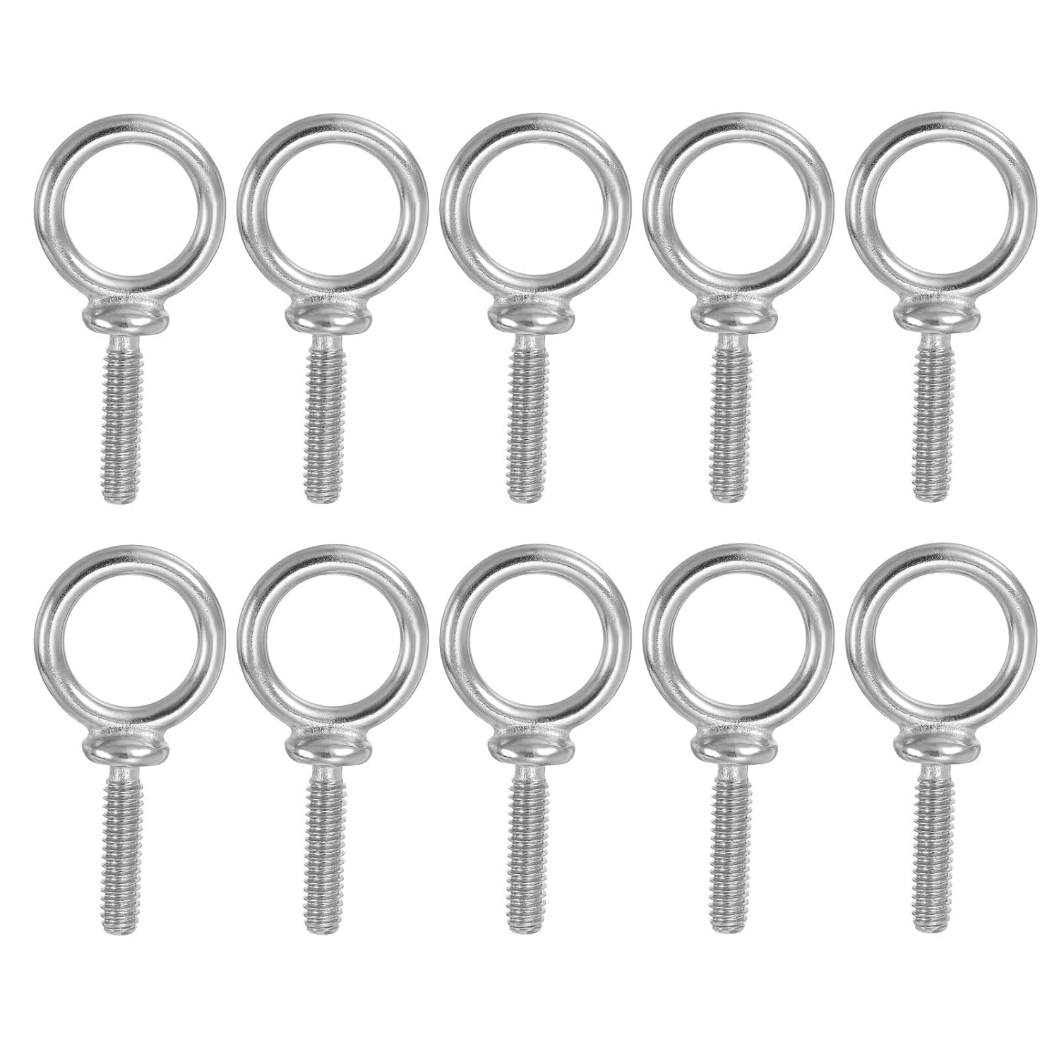PATIKIL Lifting Eye Bolts UNC1/4-20, 20 Pcs 316 Stainless Steel Marine Grade Machinery Shoulder Lifting Ring Threaded Eyebolt for Hanging Tie Down Strap, Silver