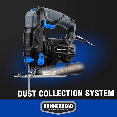 Miniatura 4 de Hammerhead Sierra Caladora de 4.8 Amperios de 3/4 Pulgadas con 2 Hojas de Corte de Madera, Velocidad Variable y Función Orbital - HAJS048