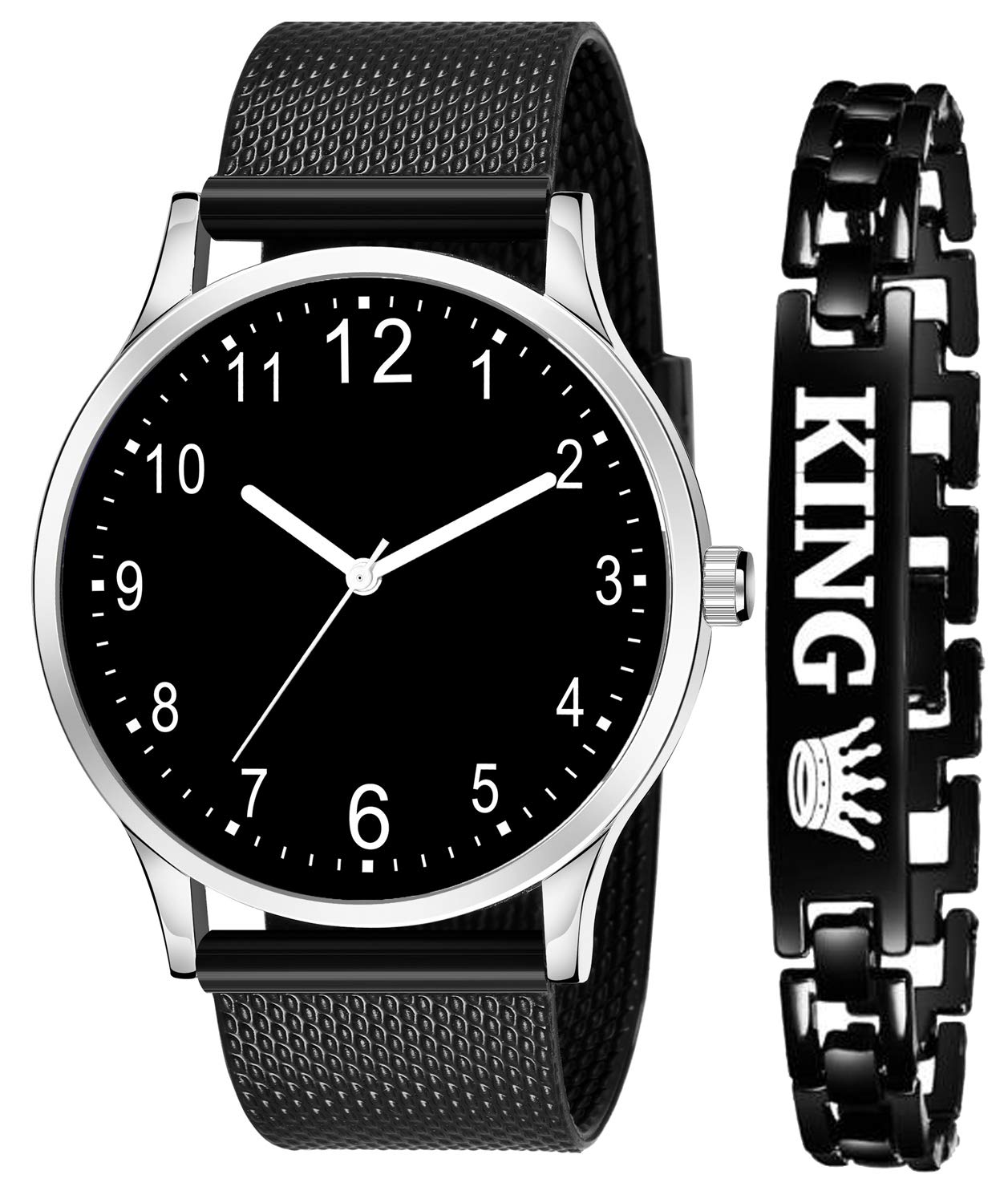 casera Analog Black Rubbers Whit King Bracelet Stylish Watches for Boy and Men (B08Y72FLGX) Amazon Price History, Amazon Price Tracker