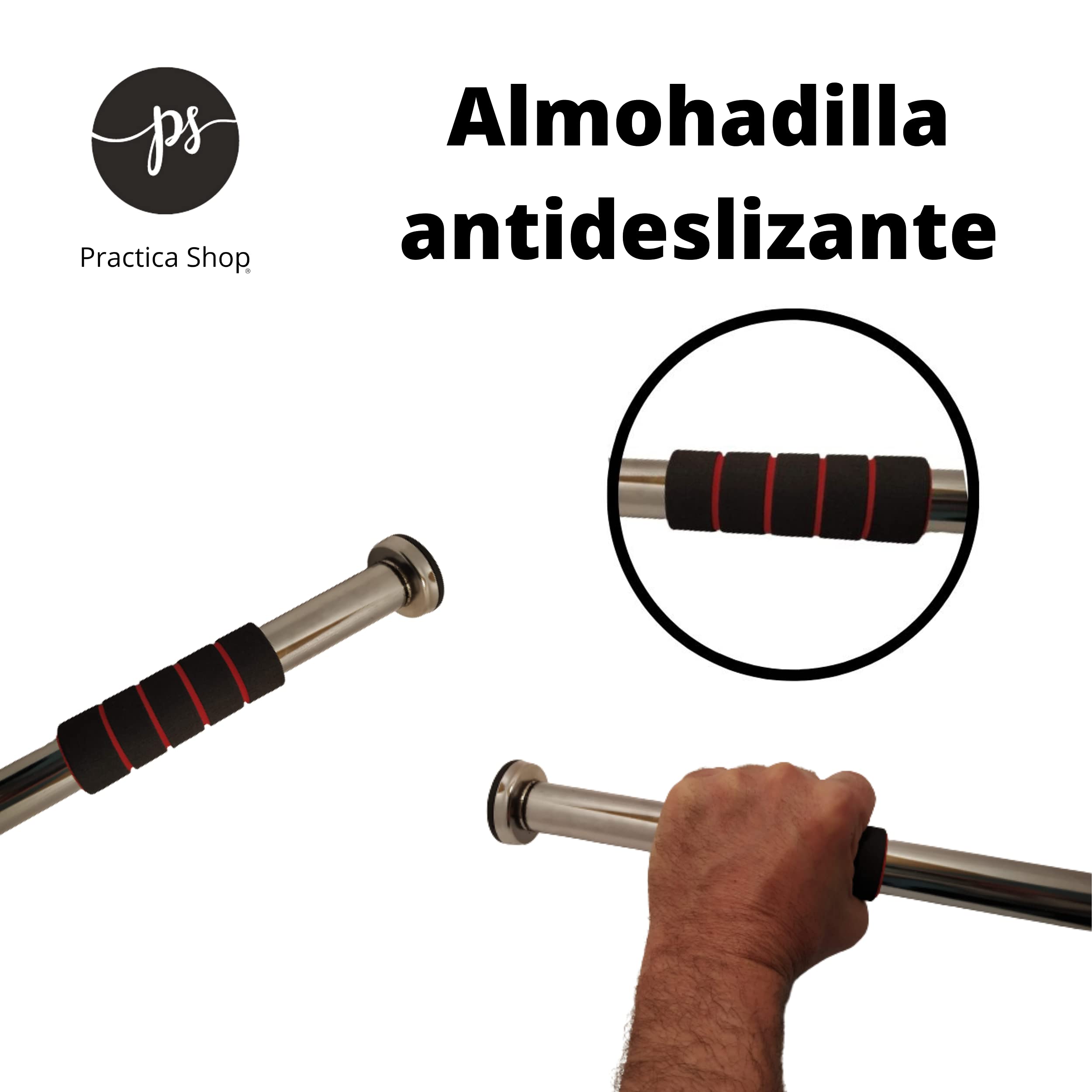 HxG Barra De Dominadas Ajustable – 62 A 100 Cm, Soporta 100 Kg, Instalación Sin Taladros