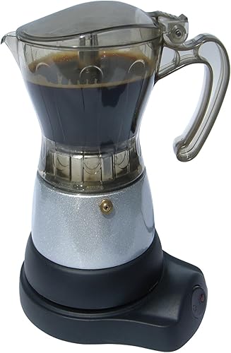 BC-90264 - Cafetera eléctrica de 6 tazas, transparente y plateado