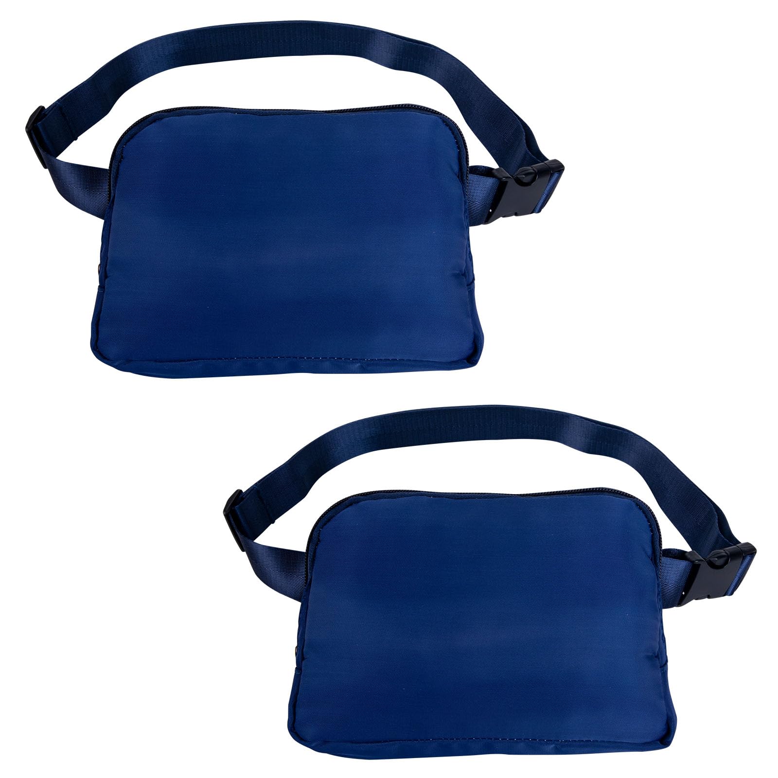 2pcs Women's Waist Bag with Adjustable Straps,Crossbody Running Belt Bag, Hands-Free Pack Gifts for Travel Outdoors Workout Cycling Hiking to Girls Women Men Unisex - Black