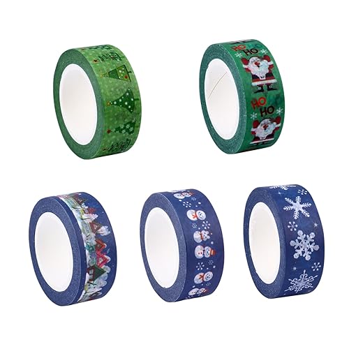 SEWACC 10 unidades de cinta Washi de Navidad, álbum de cintas, etiquetas de Navidad, calcomanías de envoltura de Navidad, cinta de manualidades,