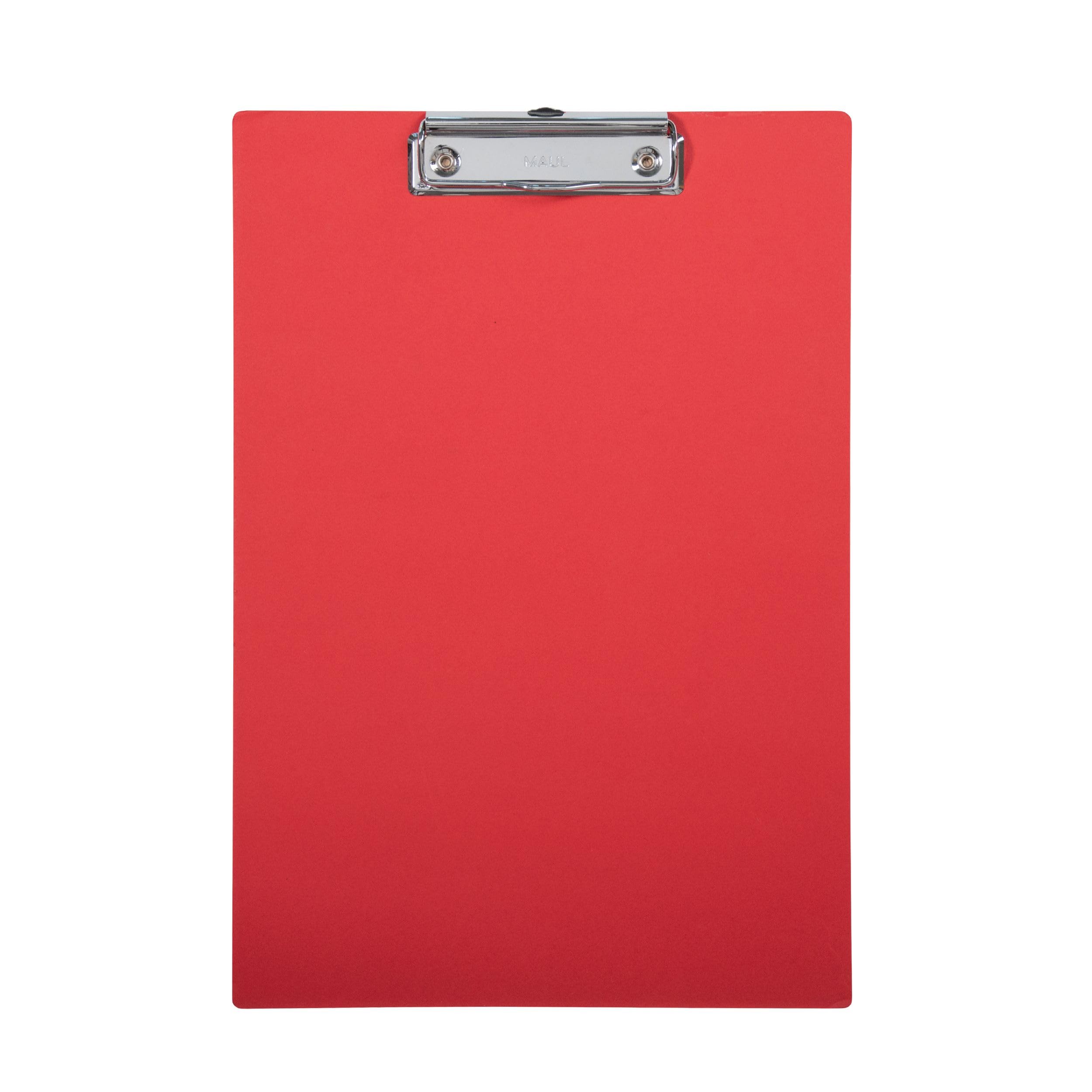 MAUL Maul Balance Clipboard A4 Cardboard Writing Board in DIN A4 Format Clipboard for Hanging Modern Clip for Storage of Paper for Office, Kitchen and Workshop Red