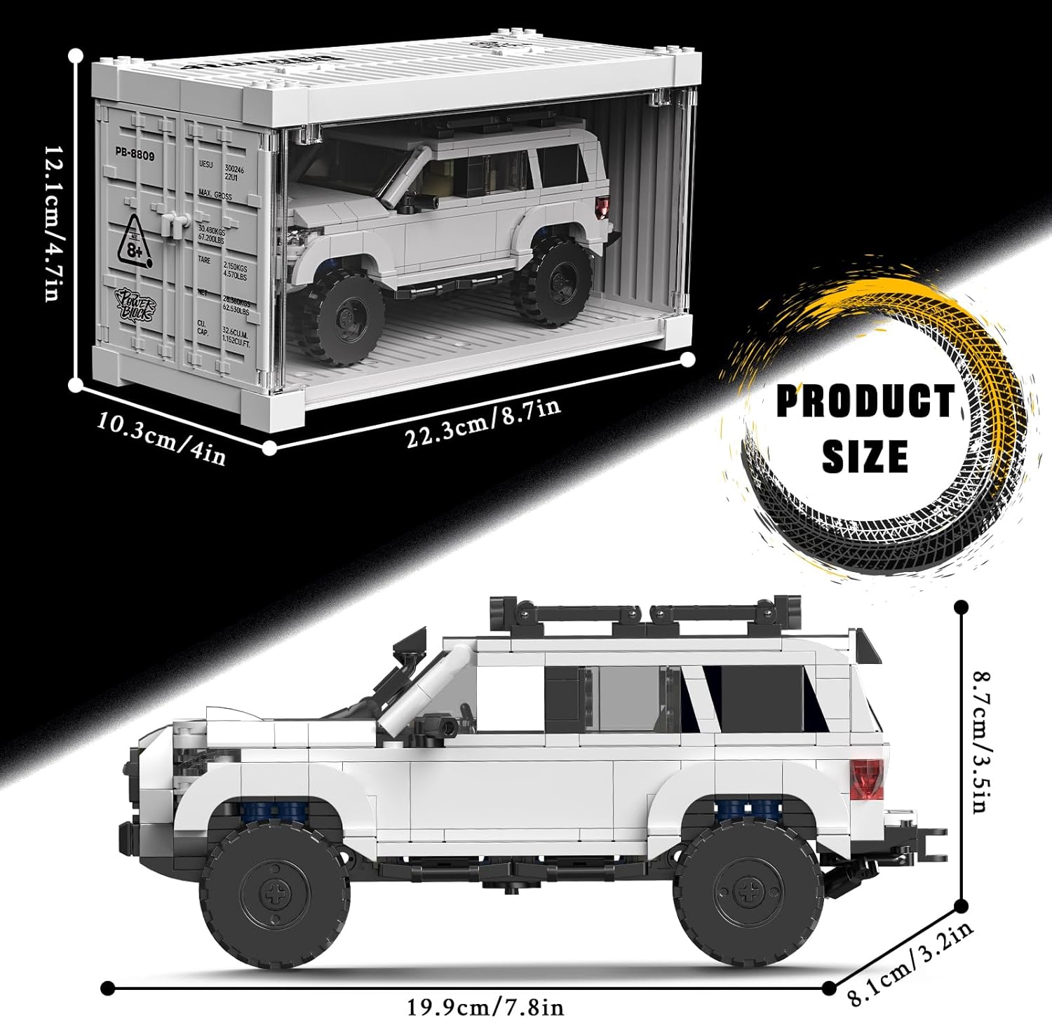 4Runner SUV SR5PRO Car Building with Container Display Box(540PCS) Adult Collectible Model Cars Kits to Build,Compatible with for Ages 8-16 Boys Kids Hobbyist&Collector - Image 7