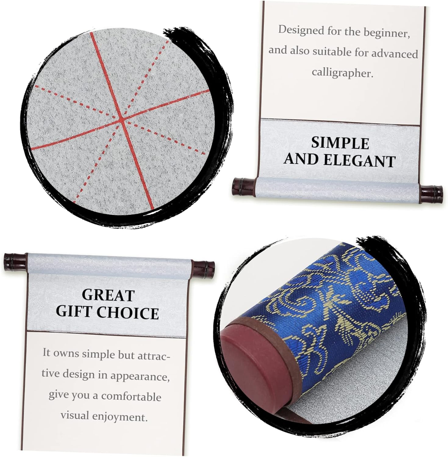 UTHCLO Beginner Calligraphy Reusable Water Drawing Cloth Kit for Home Practice Compact Design for Easy Storage for Students and Calligraphy Enthusiasts