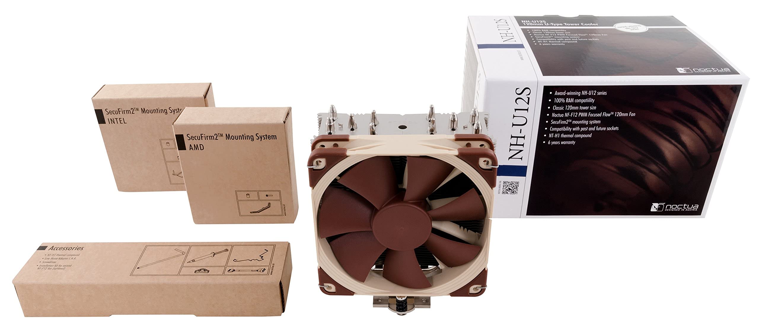Noctua NH-U12S, Disipador de CPU con Ventilador NF-F12 de 120 mm (Marrón)