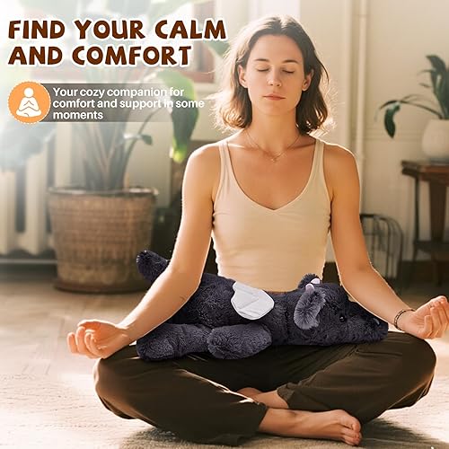 Miniatura 8 de Animal de peluche de dragón de 2.2 libras, suave peluche de dragón negro, peluche gigante de dragón con peso, almohada de cuerpo tapado de dragón