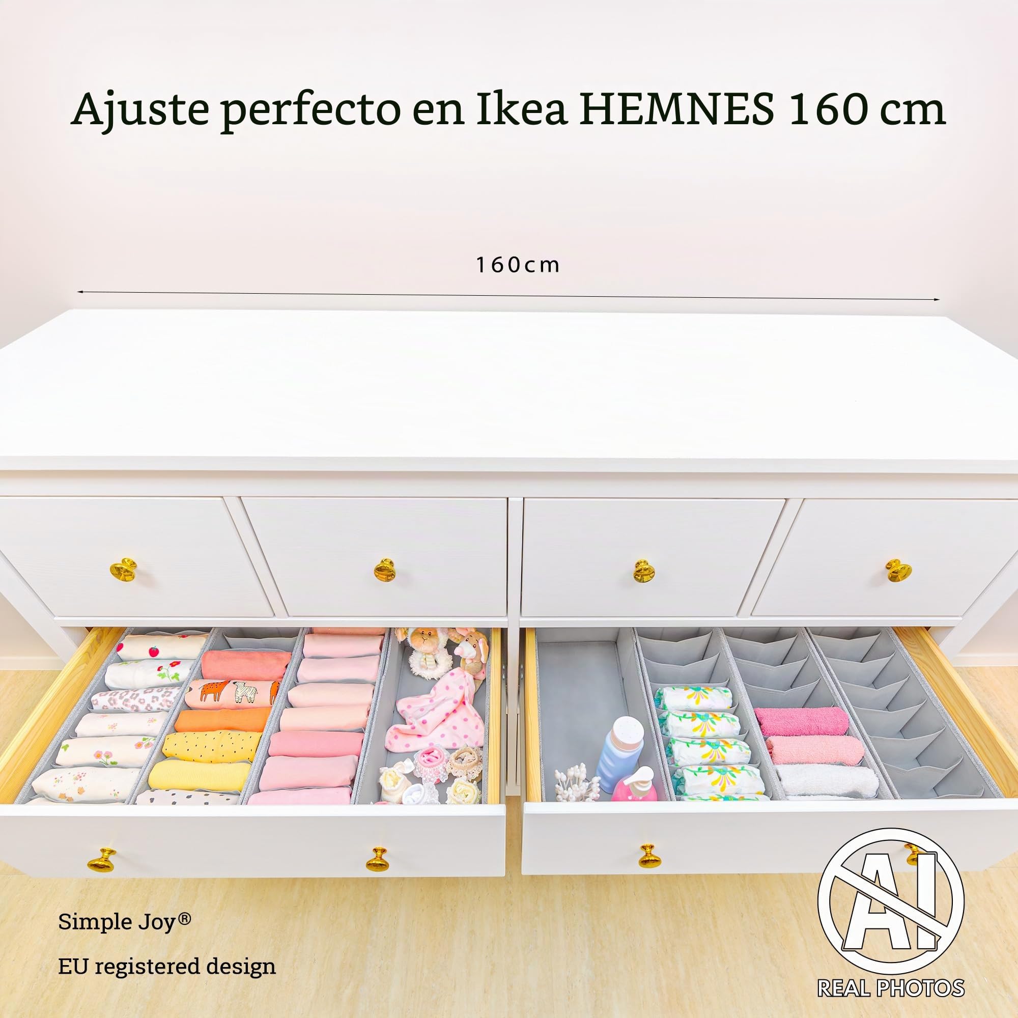 SIMPLE JOY® Organizador de cajones compatible con Ikea (HEMNES grand (50 compartimentos))