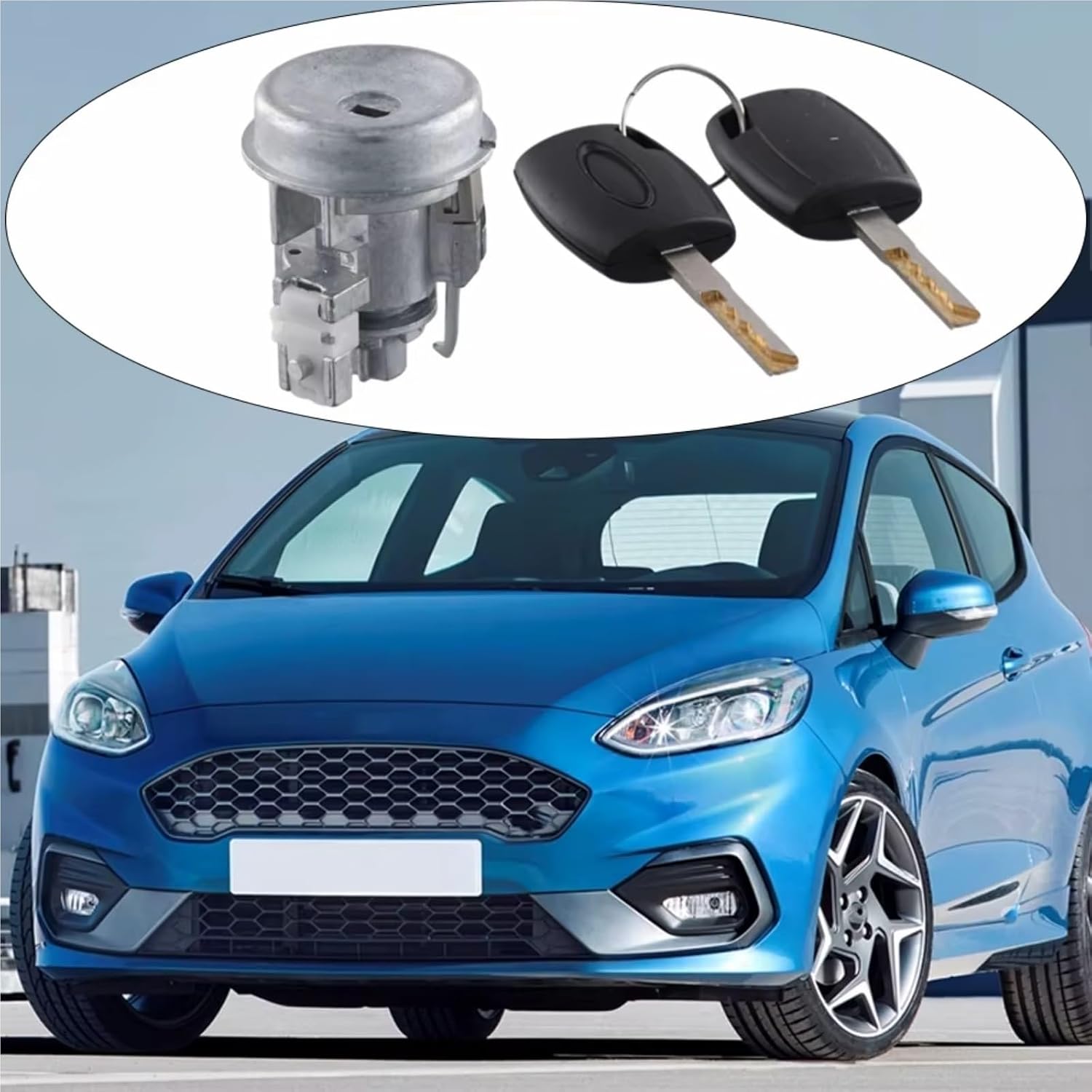 Ignition Lock Cylinder Switch with 2 Keys Compatible with for Fiesta 2011 2012 2013 2014 2015-2019 BE8Z-11582-B