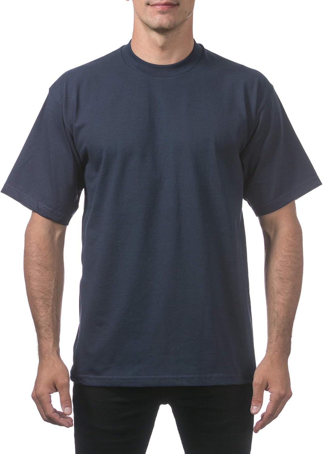 Pro Club Men's Heavyweight Cotton Short Sleeve Crew Neck T-Shirt Navy 3X-Large