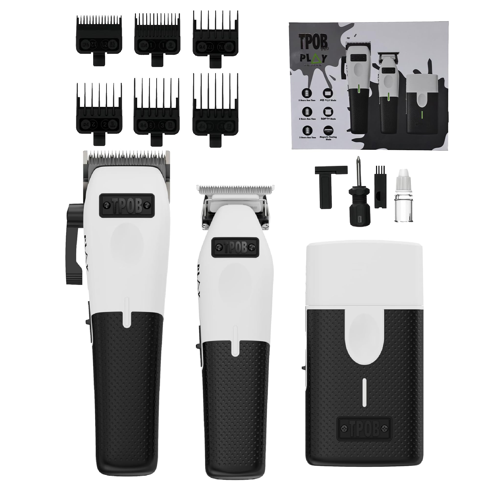 TPOB Play Barber White 3 Set Hair Clipper/Trimmer/Shaver for Men