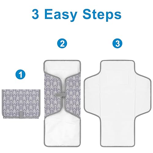Miniatura 5 de Accmor Cambiador de pañales portátil, cambiador de bebé impermeable, almohadillas de cambio de pañales plegables para bebé