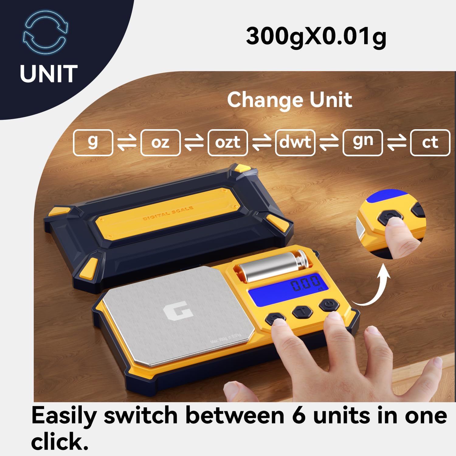 GRAM PRES Digital Pocket Gram Scales 300g x 0.01g Accuracy Small Portable Precision Scale with Digital Weight in Grams and Oz for Jewellery Diamonds - Image 2