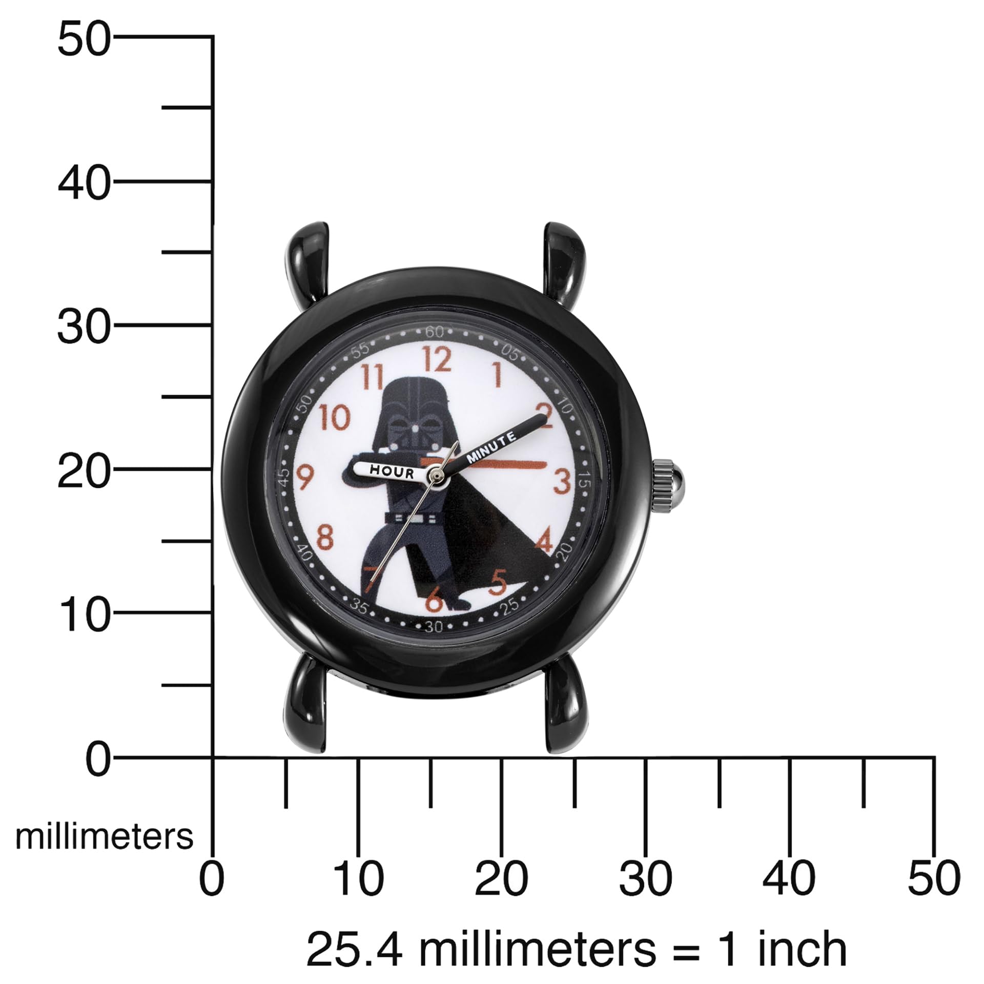 STAR WARS Reloj de plástico para niños, reloj analógico de cuarzo con correa de silicona, Negro -, Plástico y silicona