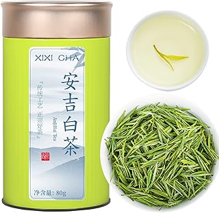 XIXICHA AnJi Bai Cha 2023 New Tea Mingqian Spring Tea 2.82oz（80g）Grade AAA (Super Grade) Authentic anji Loose Leaf Green Tea Fragrant Green Tea Chinese Tea Gaoshan tea 特级安吉白茶 中国绿茶 高山茶 散叶茶
