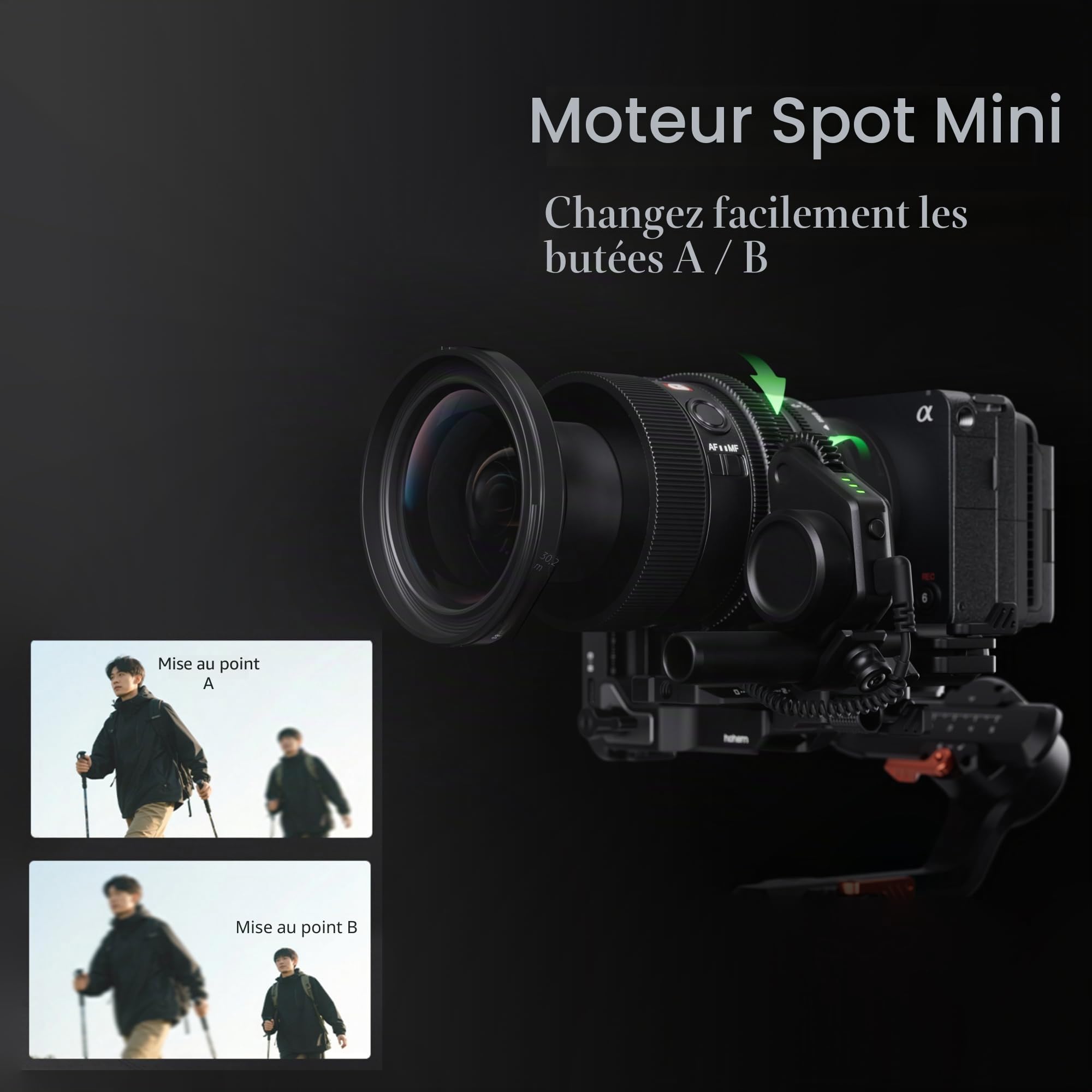 hohem iSteady MT3 Pro Kit stabilisateur de cardan d'appareil photo avec suivi AI et télécommande amovible en direct feed, poignée rotative bidirectionnelle, mise au point verticale, charge utile de