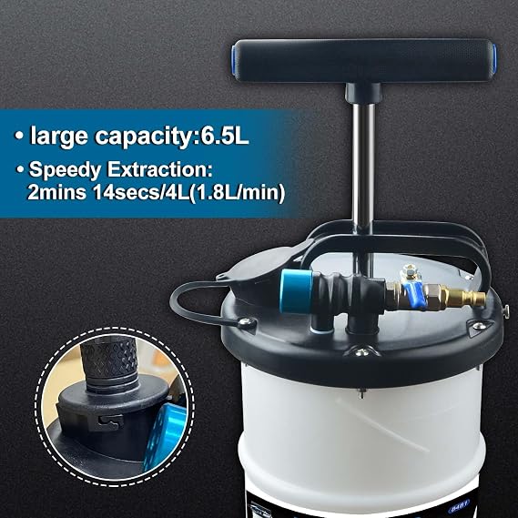 6.5 L Pneumatic Manual Fluid Extractor Pump Oil Change & Fluid Change Tool Vacuum Fluid Extractor