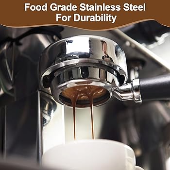 TNOMSNO 51mm Filtro de Café de Acero Inoxidable,Pack de 2 Filtro Presurizado para 1/2 Taza de Café Espresso, Filtro de Café Compatibles con Cafeteras Cecotec Ufesa Delonghi Breville5