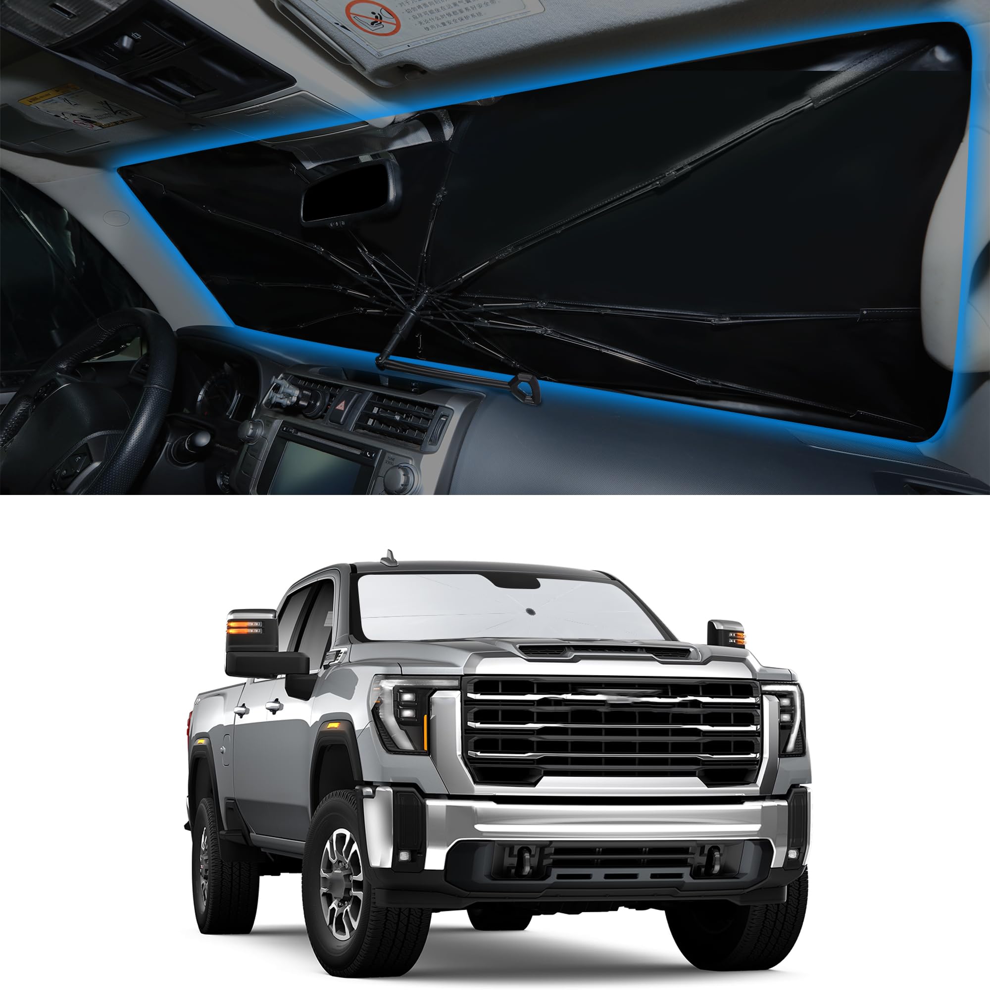 YYCKE Windshield Sun Shade for GMC Sierra