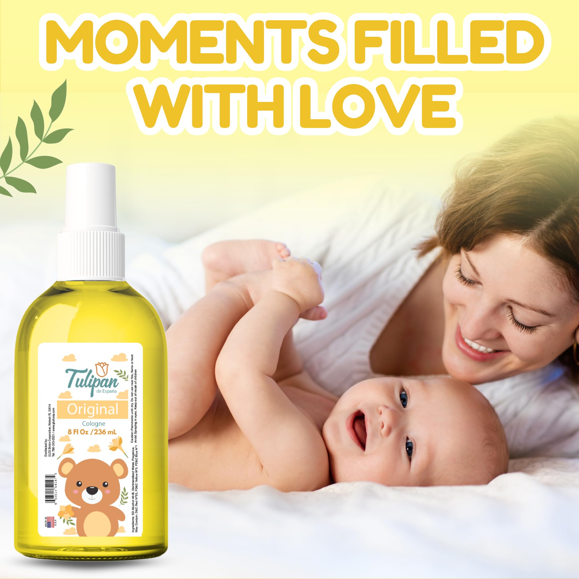 Tulipán De España Original Baby Cologne, 8 fl oz