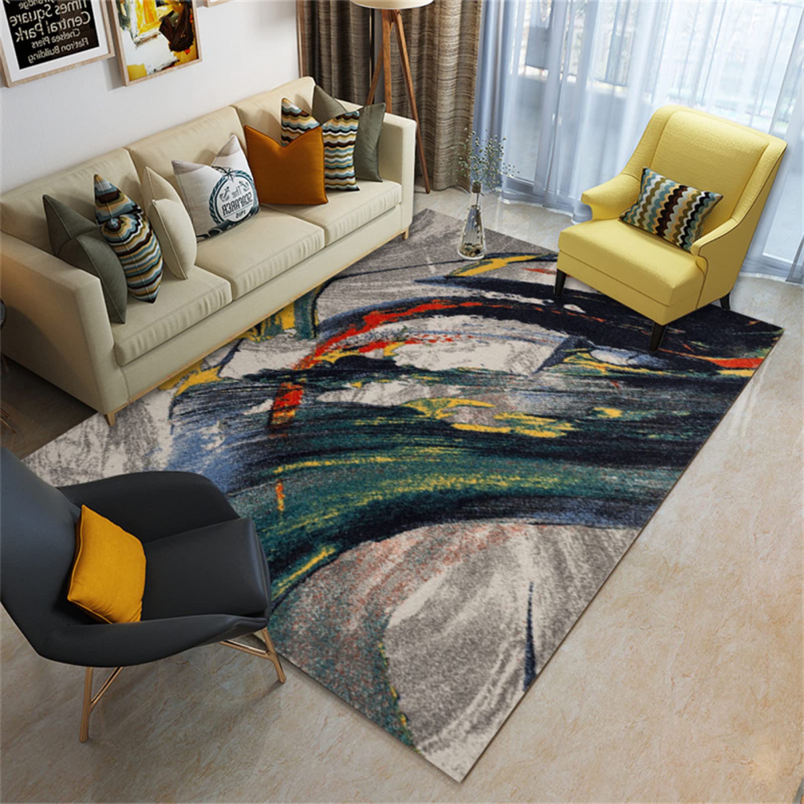 Tapis pour chambre fille multicolore 200x250cm doux et moquette salon