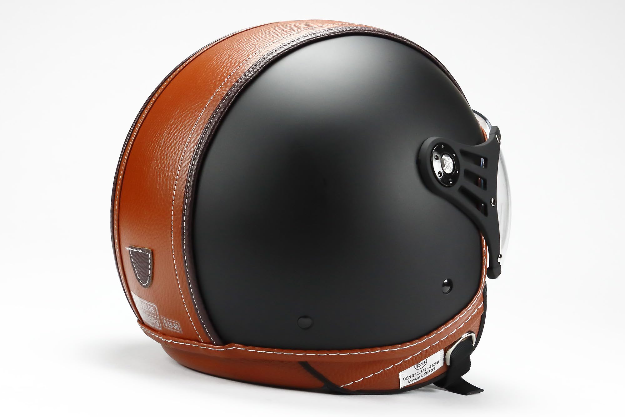 BNO 0P01-PL26 Jethelm Matt + Kunstleder , Motorradhelm, Schutzhelm,Helm S-XL + zusätzliches getöntes Visier