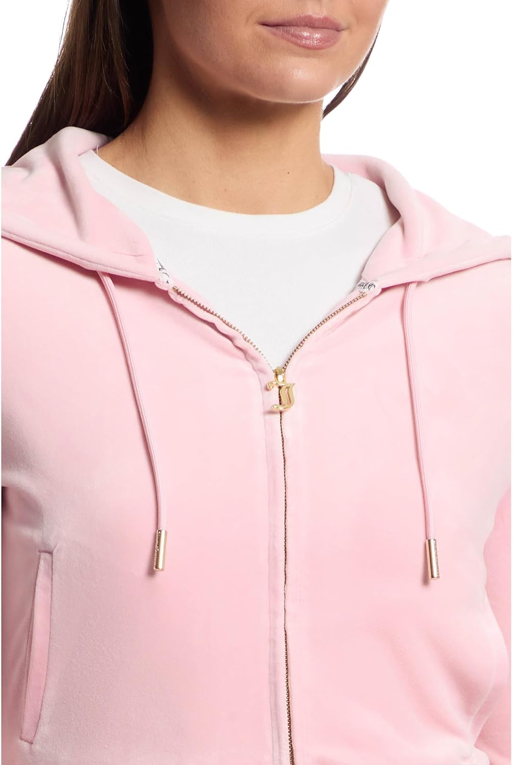 Juicy Couture womens Solid Classic Juicy Hoodie With Back Bling - Image 4