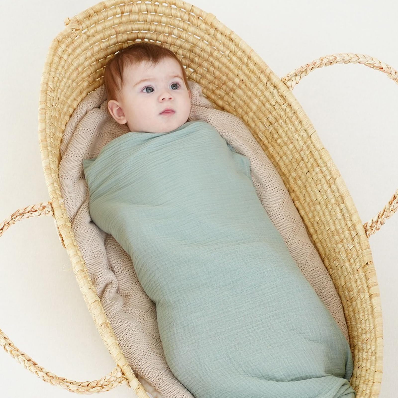 Coperte in mussola per neonati, confezione da 2 coperte in 100% cotone, morbide e traspiranti, grandi 119 x 119 cm, essenziali per bambini e ragazze, regalo per doccia
