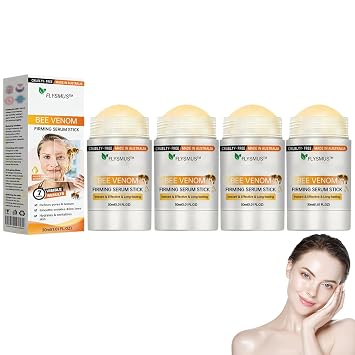 Flysmus Bee Venom Firming Serum Stick, Advanced Firming & Wrinkle-Reducing Cream, Restore Skin Elasticity, Moisturizing, Lifts, Plumps, Natural Serum for All Skin Types 4PC