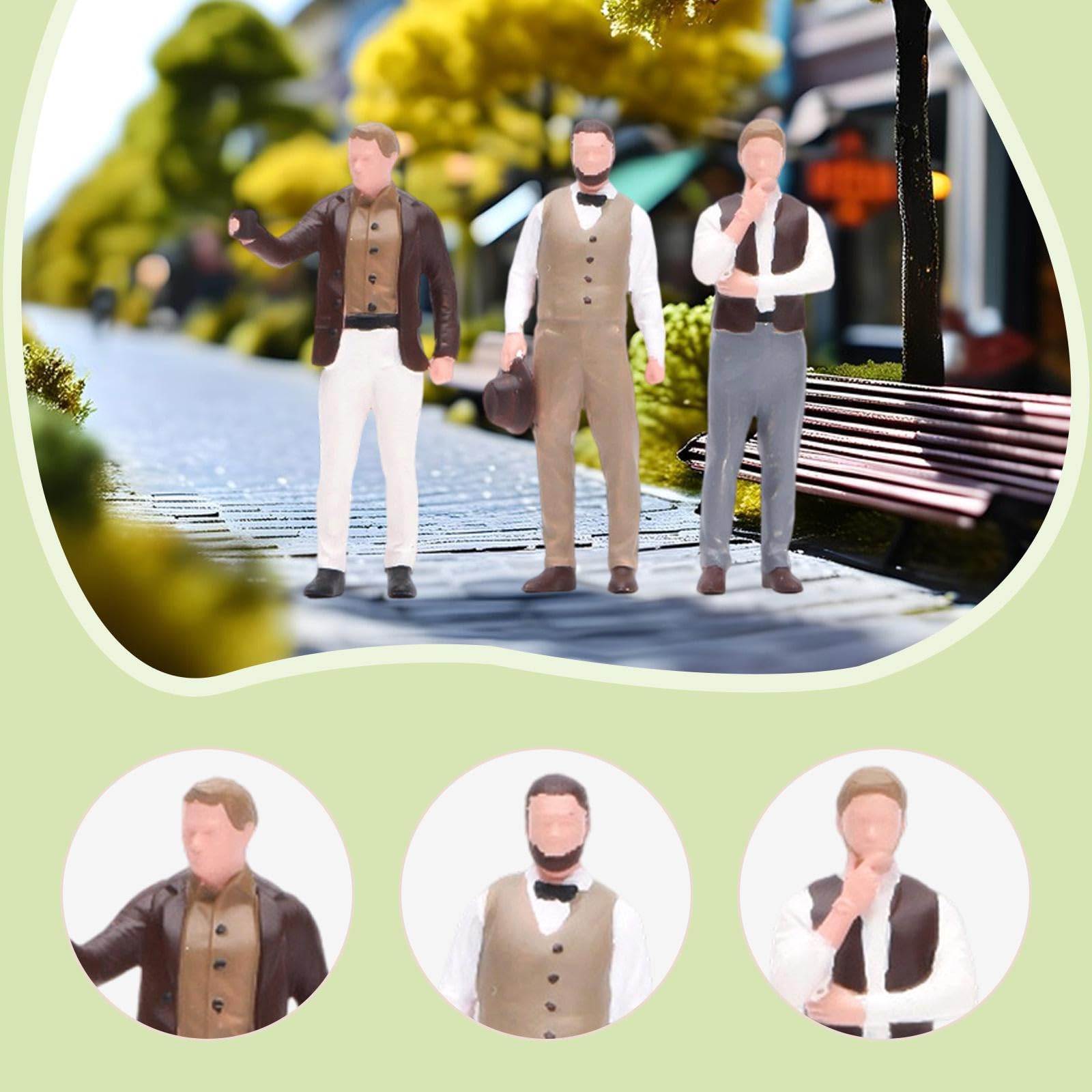 Qianly 3 Pezzi Miniature Persone Modellini Resina Figurine Micro Paesaggio Scene Realistiche Perfette per Collezione Regalo Decorazione Diorama Modellismo