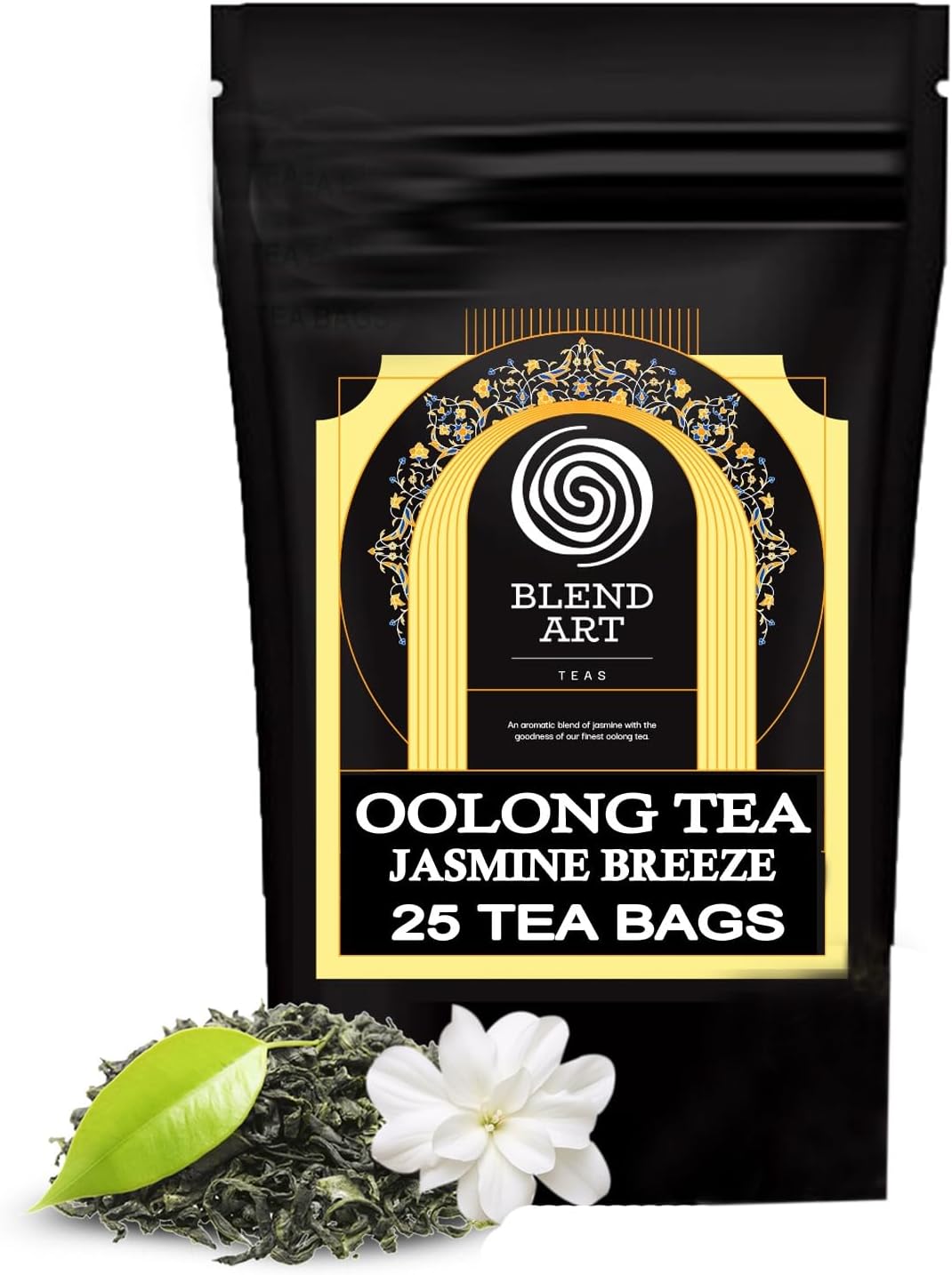Amazon.com : BLENDART, Jasmine Oolong Tea 25 Pyramid Tea Bags High ...