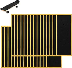 30pcs PRO Fita Aderência Fingerboard, 110x38mm Tiras Espuma Antiderrapantes para Fingerboard Skateboards Adesivos Forte Fixação Fita Espuma para Jogos Skate de Dedo (Preto)