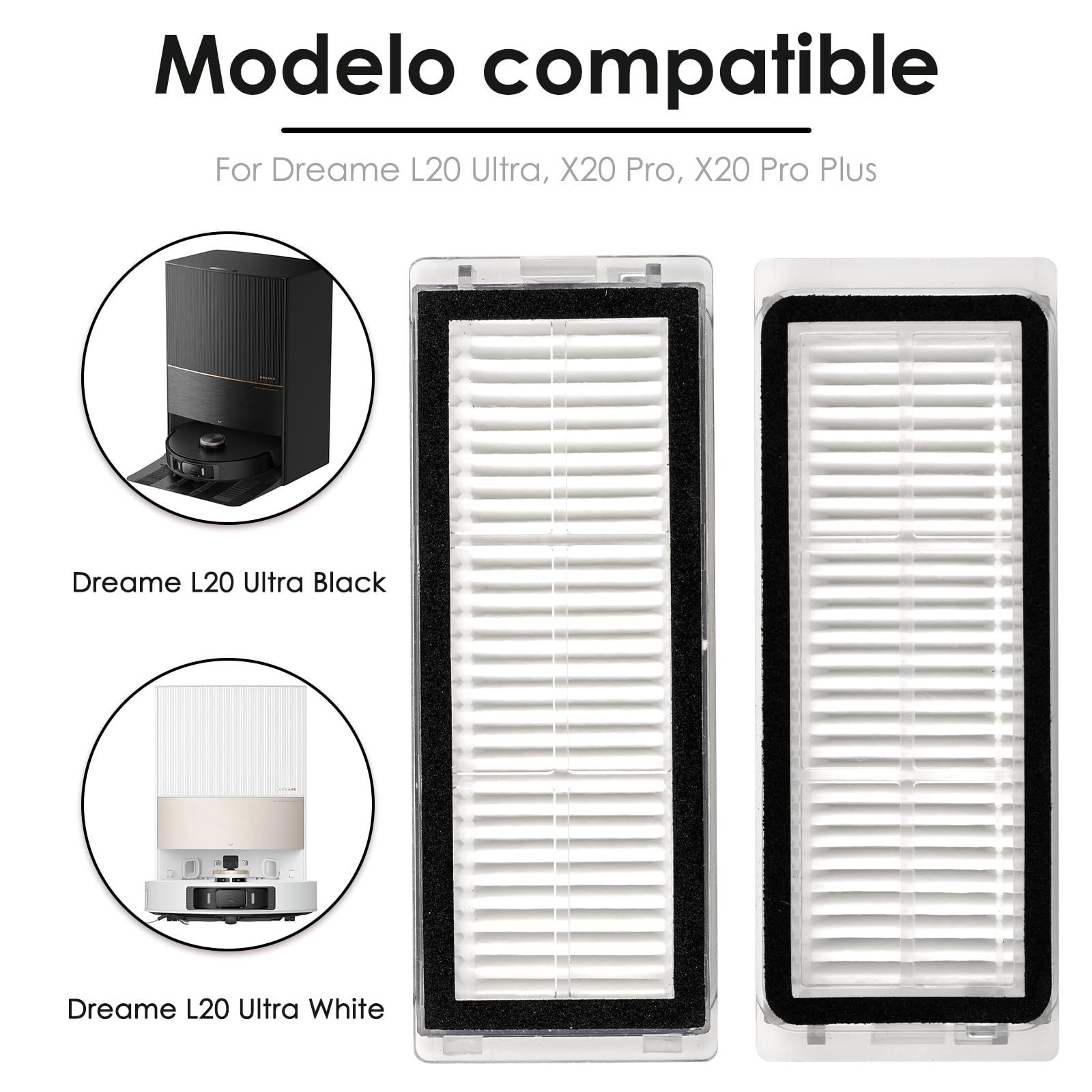 Amazon.com: (5 Pieces) HEPA Filters For Dreame L20 Ultra/L30 Ultra