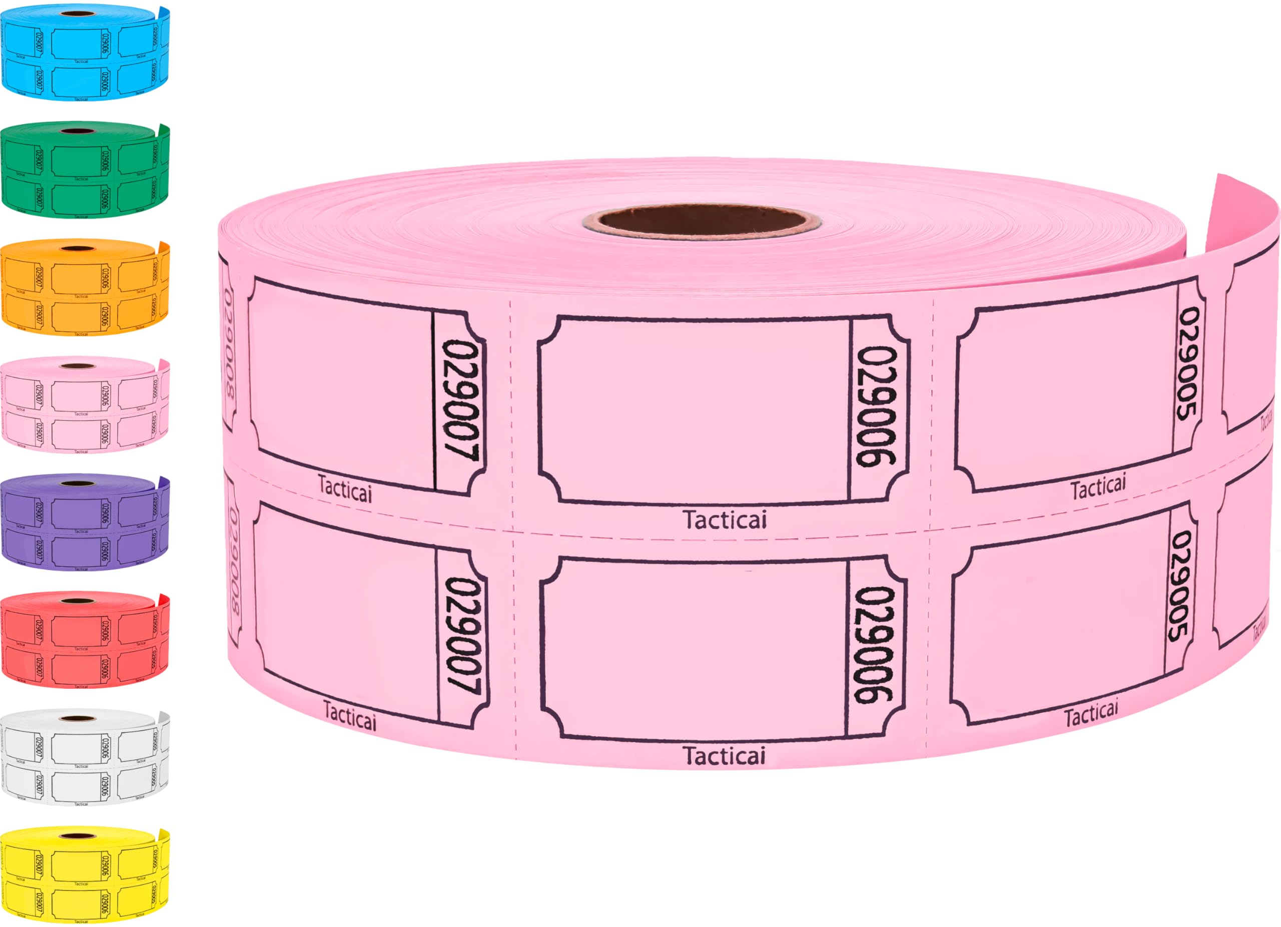 Tacticai Blank Pink Raffle Tickets (1000 Count, Double Roll) | Event Entry & Class Reward Value Pack - main product image