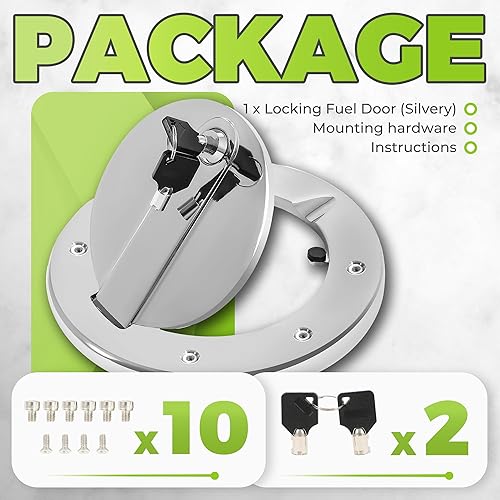 Miniatura 5 de KUAFU Puerta de combustible con bloqueo compatible con Hummer H3 H3T 2003-2010 Llenadora de combustible para tanque de combustible Tapa de tanque de