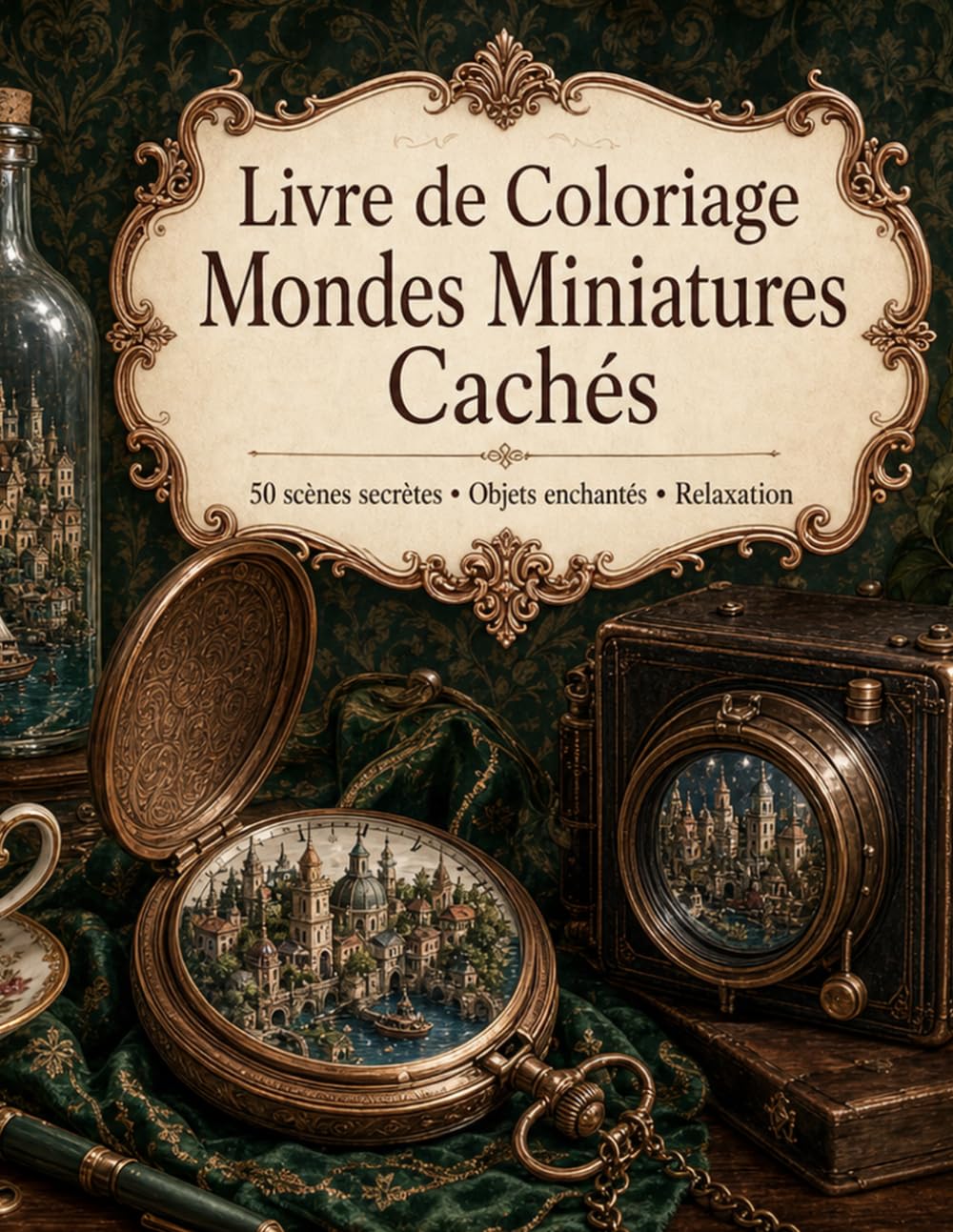 Livre de Coloriage Mondes Miniatures Cachés: Villages minuscules et scènes fantastiques riches en détails pour adultes