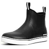 Furuian Men's Deck Boots Fishing Boots Waterproof Rain Boots Ankle Booties Slip On Neoprene Rubber Footwear Chelsea Boots Men botas para hombre for Gardening Fishing Boating Camping Sailing
