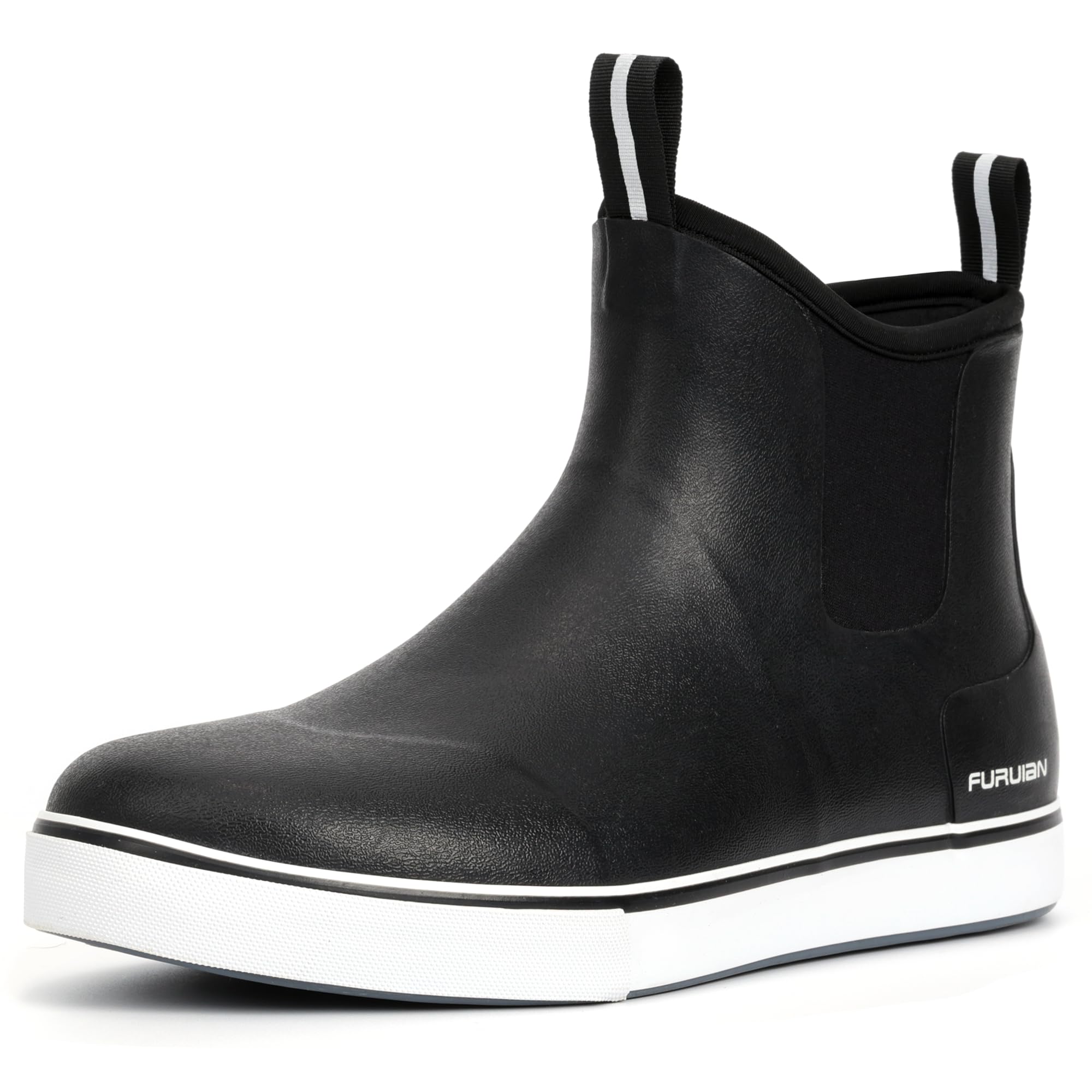 Furuian Men's Deck Boots Fishing Boots Waterproof Rain Boots Ankle Shoes  Slip On Neoprene Rubber Footwear Chelsea Shoes Men Botas Para Hombre