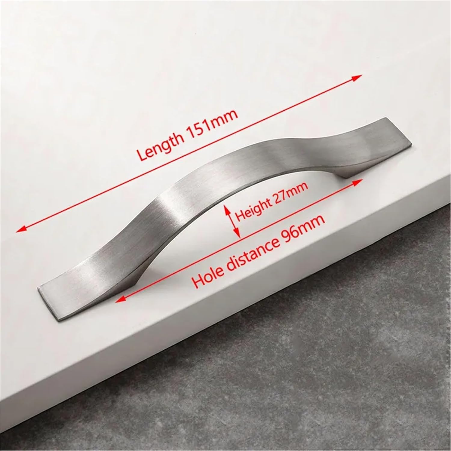 Aluminum Alloy Brushed Silver Cabinet Handles Kitchen Door Handles Drawer Knobs Wardrobe Furniture Pulls 1Pcs(Handle-3017-96mm)