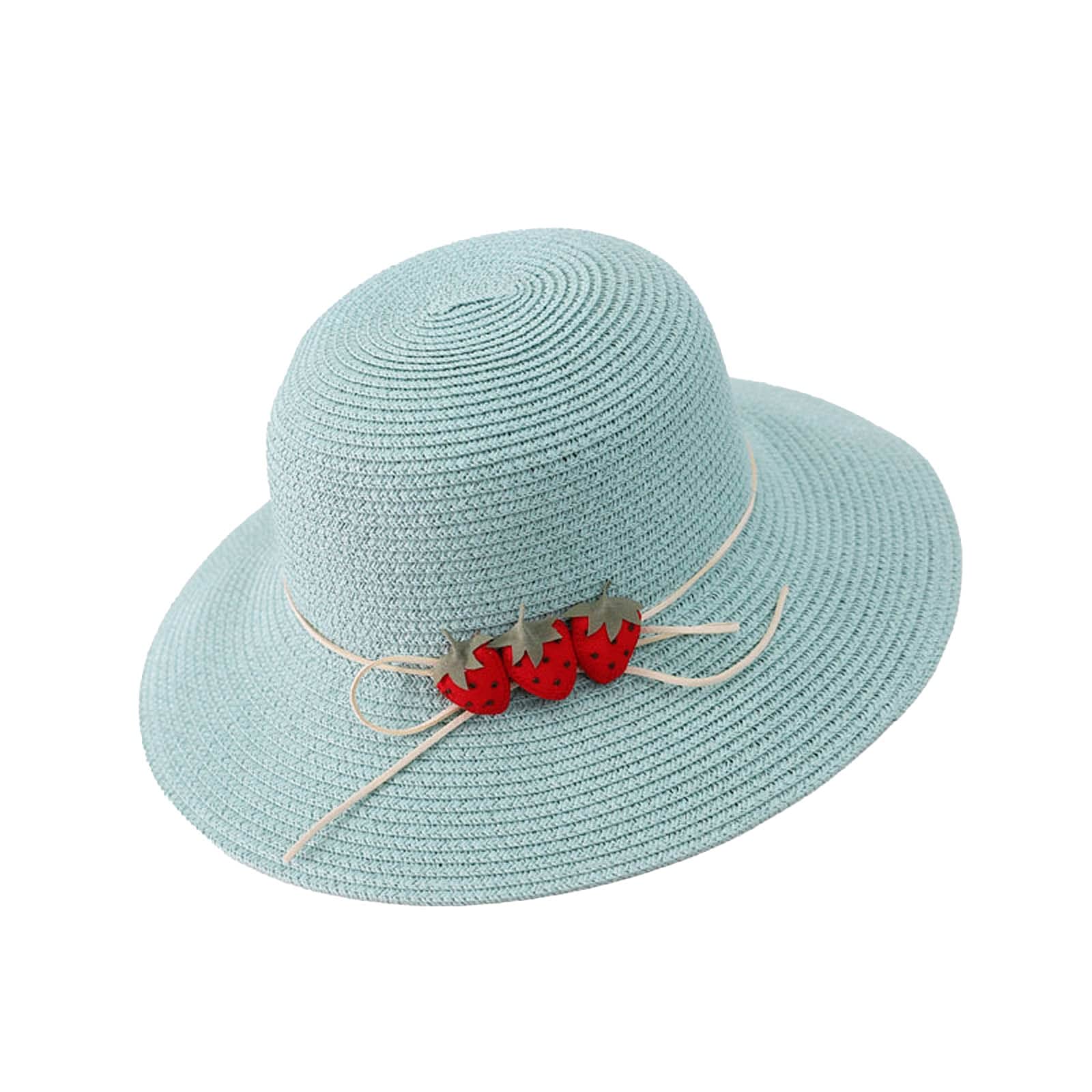 Generic Chica 2-8 años Sombrero de paja Turismo Sombrero de sol para niños de flores Sombrero y bolsa Set Cap Soporte Lavavajillas