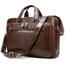 Leather Briefcase for Men Messenger Bag 15.6 Inch Laptop Computer Attache Case Business Travel College School Office Satchel Bag