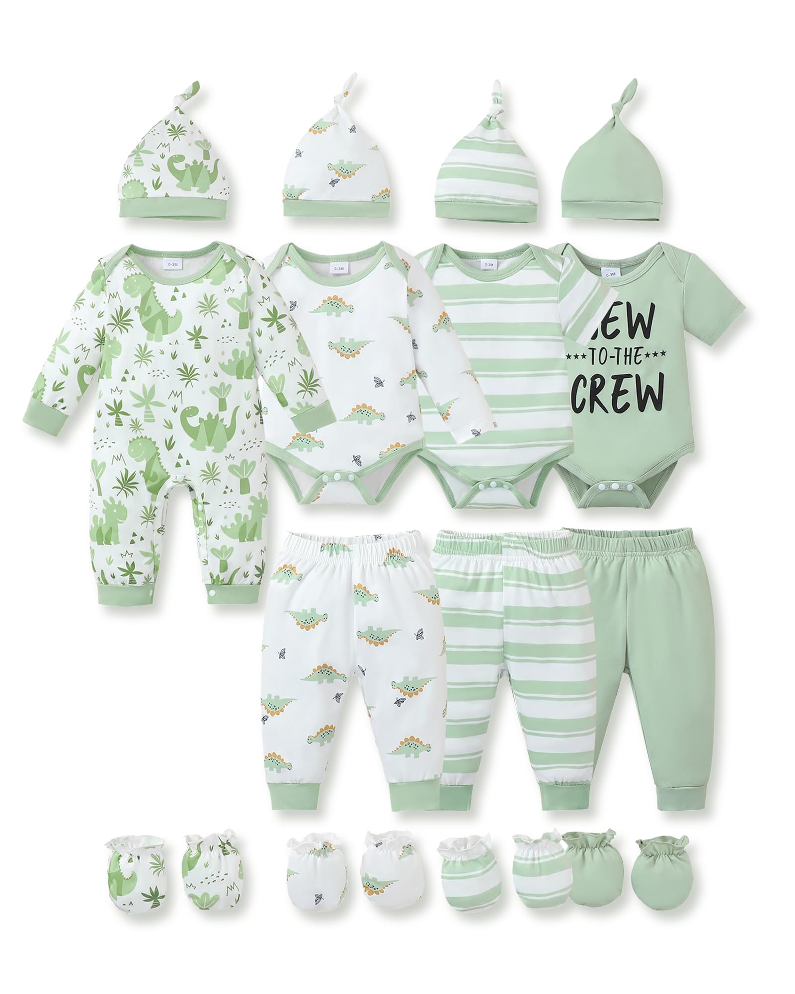 NZRVAWS Preemie Newborn Baby Boy Clothes Infant Clothing Romper Pant Outfits Set Layette Essentials 19 Pieces 0 3 6 12 Months