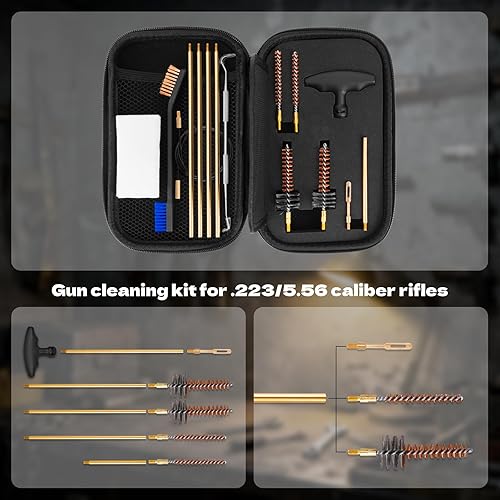 Miniatura 4 de Pro .223/5.56 Cleaning Kit with Bore Chamber Brushes Cleaning Pick Kit, Brass Cleaning Rod in Zippered Organizer Compact Case BOOSTEADY