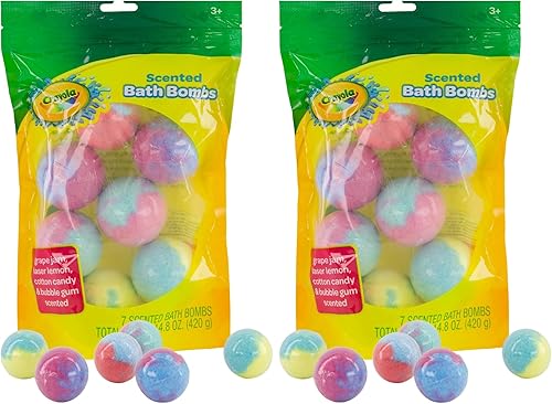 Vista 10 de Crayola - Bombas de baño perfumadas coloridas para niños, color que bañas no tóxicas para niños y niñas, relleno de calcetines navideños, mermelada