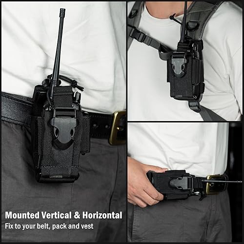 Miniatura 44 de VIPERADE MOLLE - Funda de radio universal para walkie talkie para cinturón y chaleco, soporte de radio táctico para Baofeng, Motorola Beige Bronceado