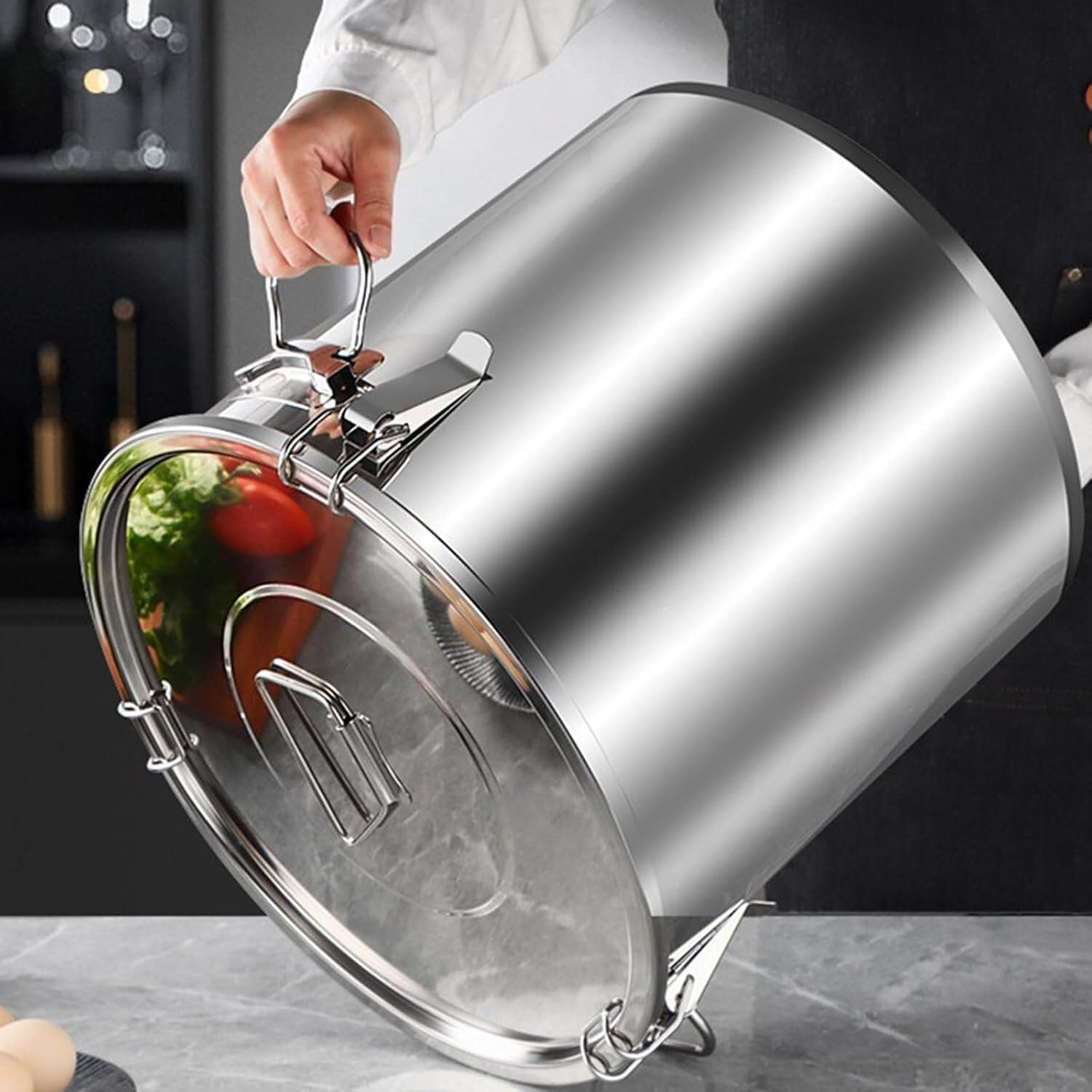 Contenitore ermetico in acciaio inossidabile 304 per caffè, farina e riso | La doppia sigillatura mantiene freschi gli alimenti secchi; acciaio 304 resistente; versatile per la dispensa della cucina.