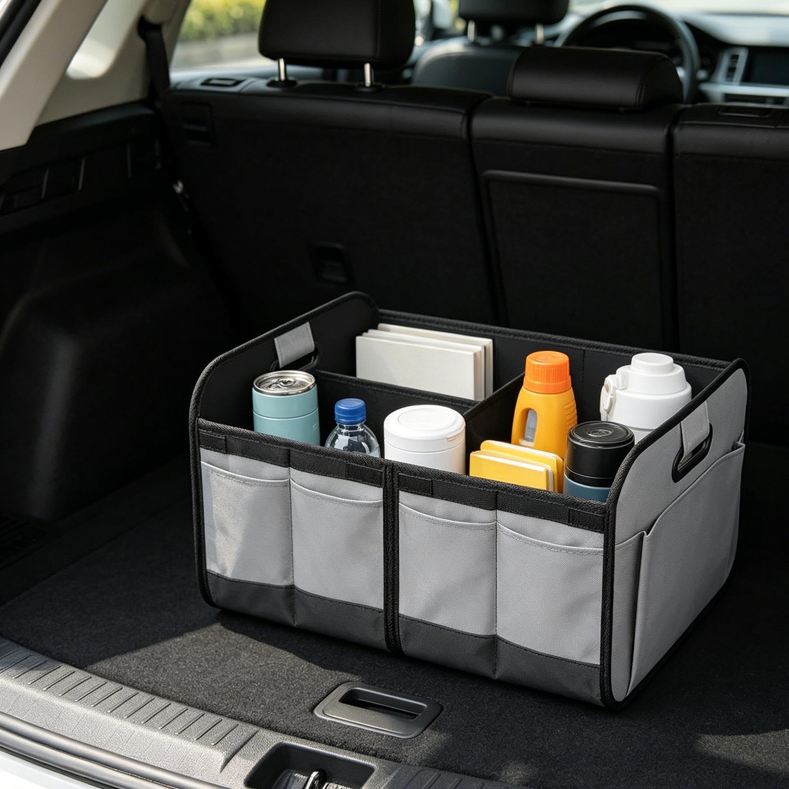 Organizzatore di baule auto grande multi-compartimento impermeabile con | Organizer per auto con separatori Campeggio Viaggi Road Trip Camion Camping Car Van Berlina